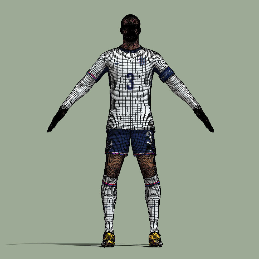 T-Pose Rigged Kyle Walker England Euro 2024 3D model_5