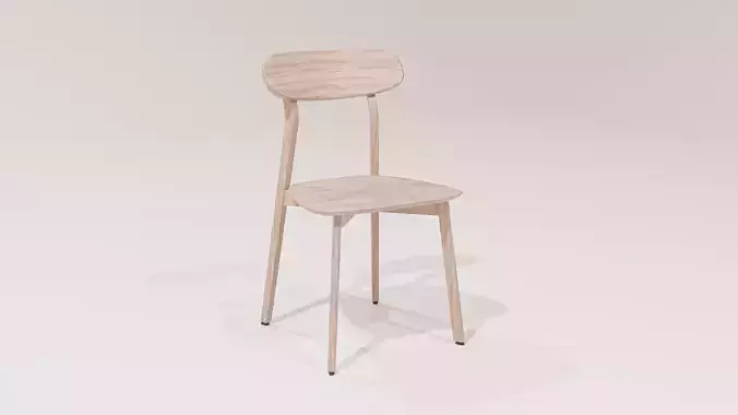 Oak Veneer and Rubberwood Chair