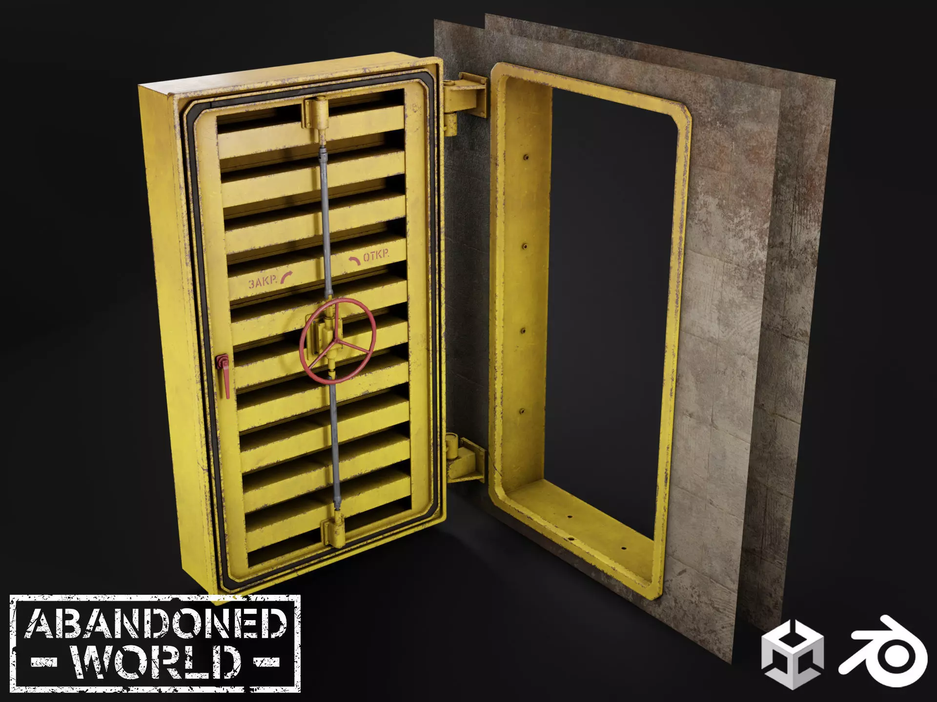 Hermetic Door V Low-poly 3D model_0
