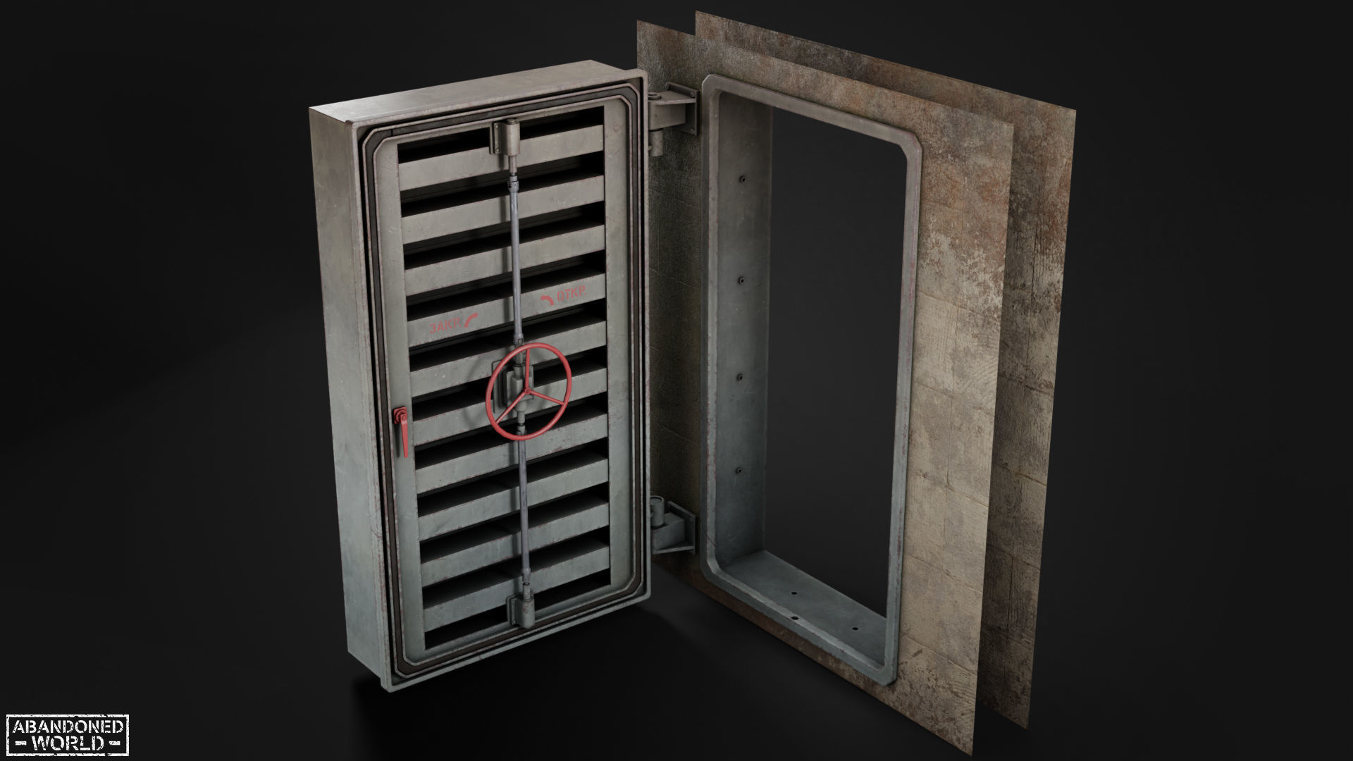 Hermetic Door V Low-poly 3D model_6