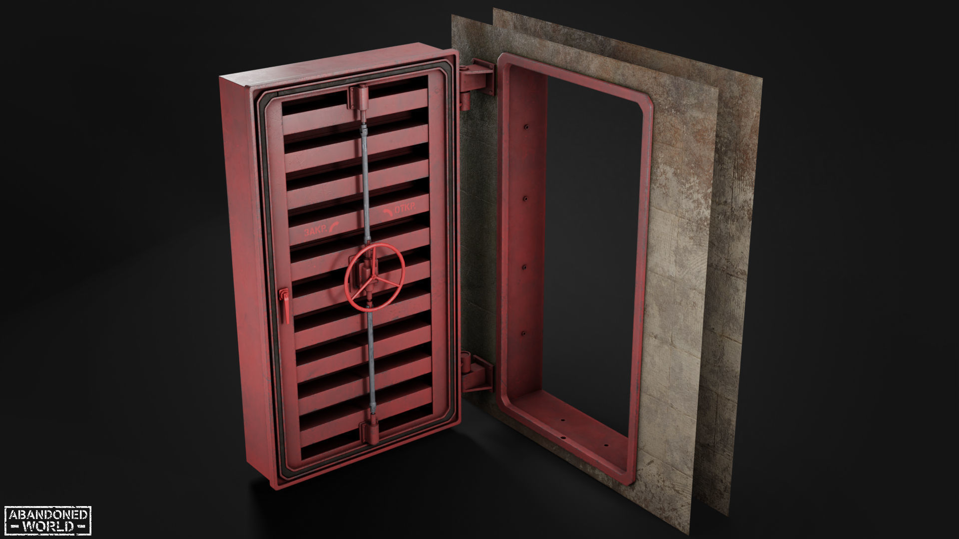 Hermetic Door V Low-poly 3D model_9