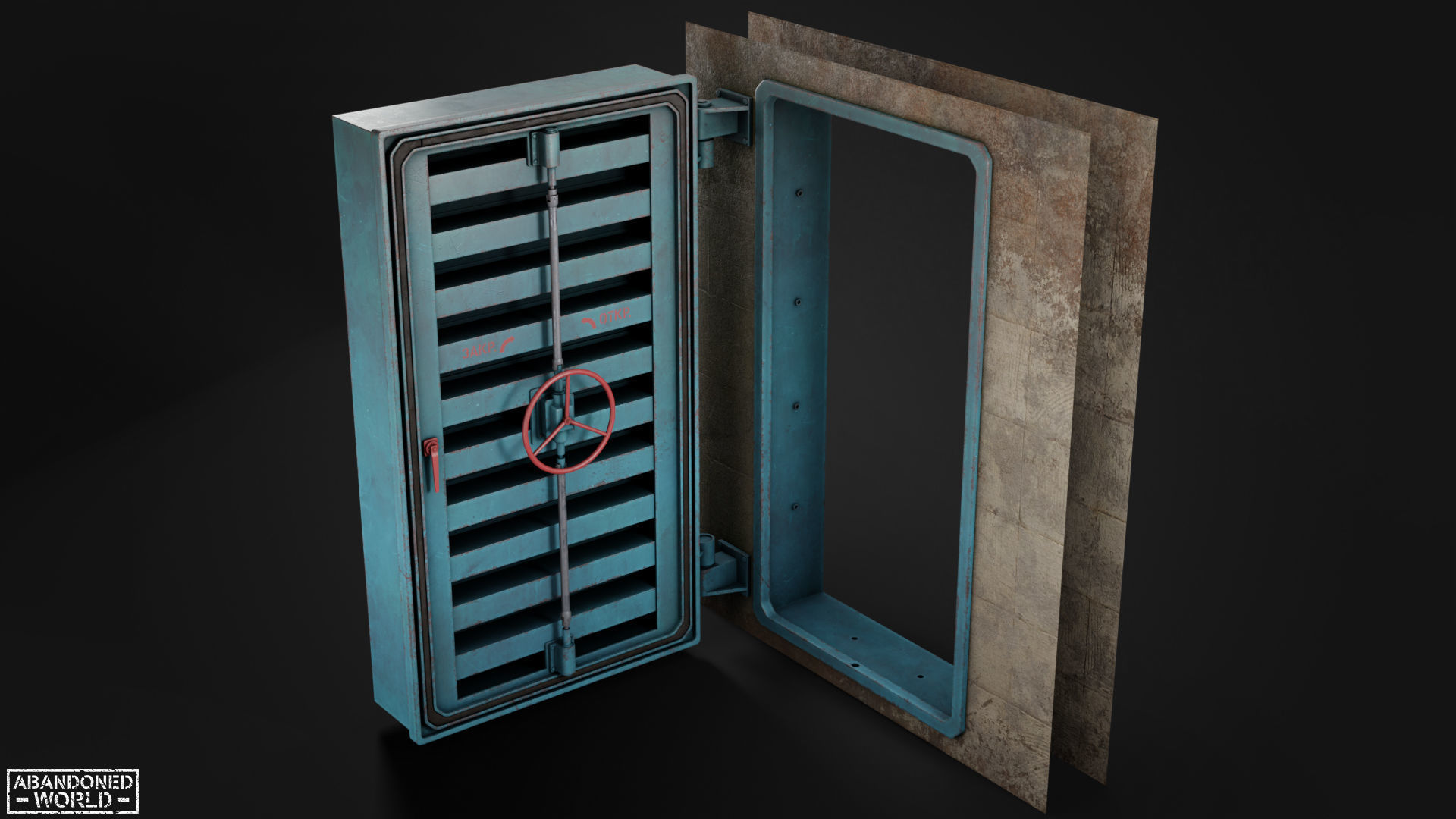 Hermetic Door V Low-poly 3D model_7