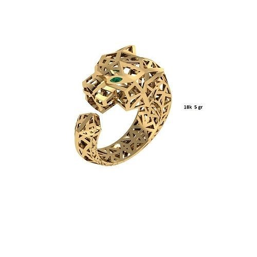 panther head ring panter 3D print model