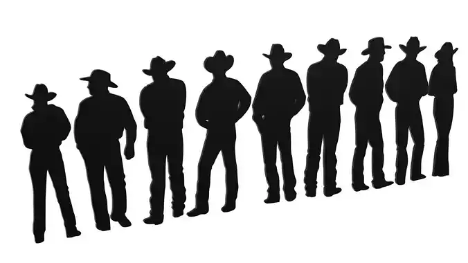 Cowboy Silhouette Low-poly
