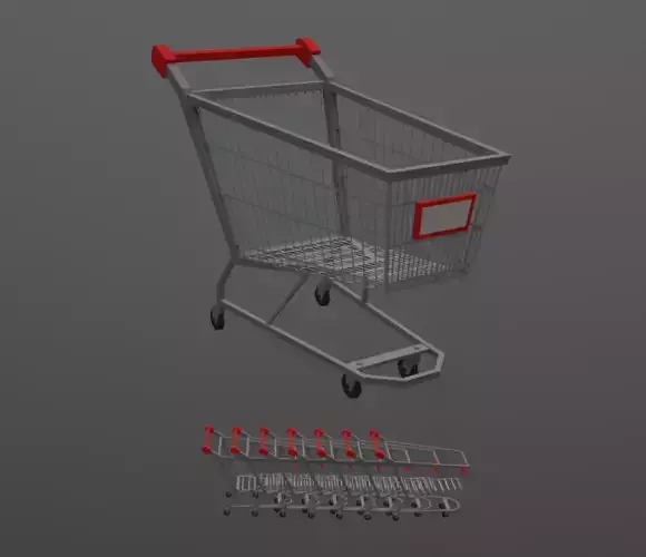 Low Poly Shopping Cart