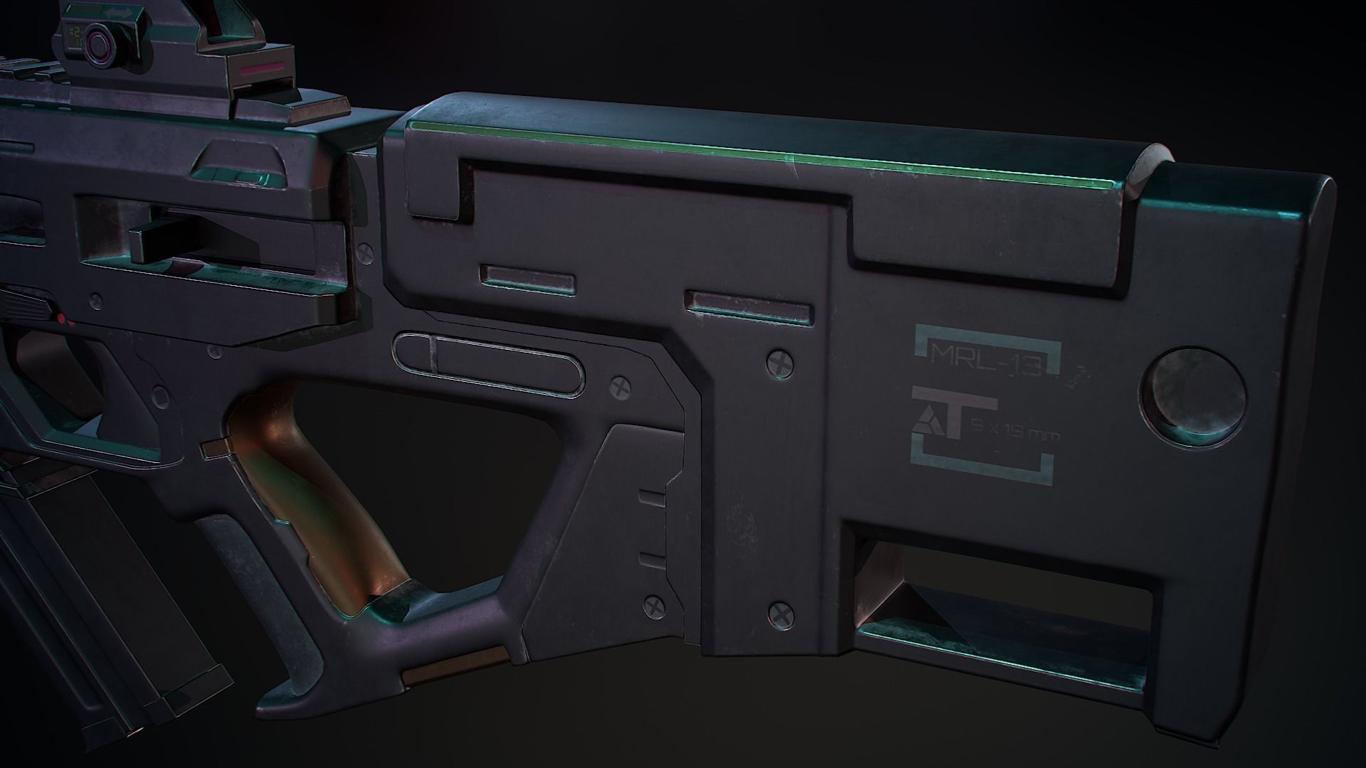 RML-13 assault rifle   Low-poly 3D model_10
