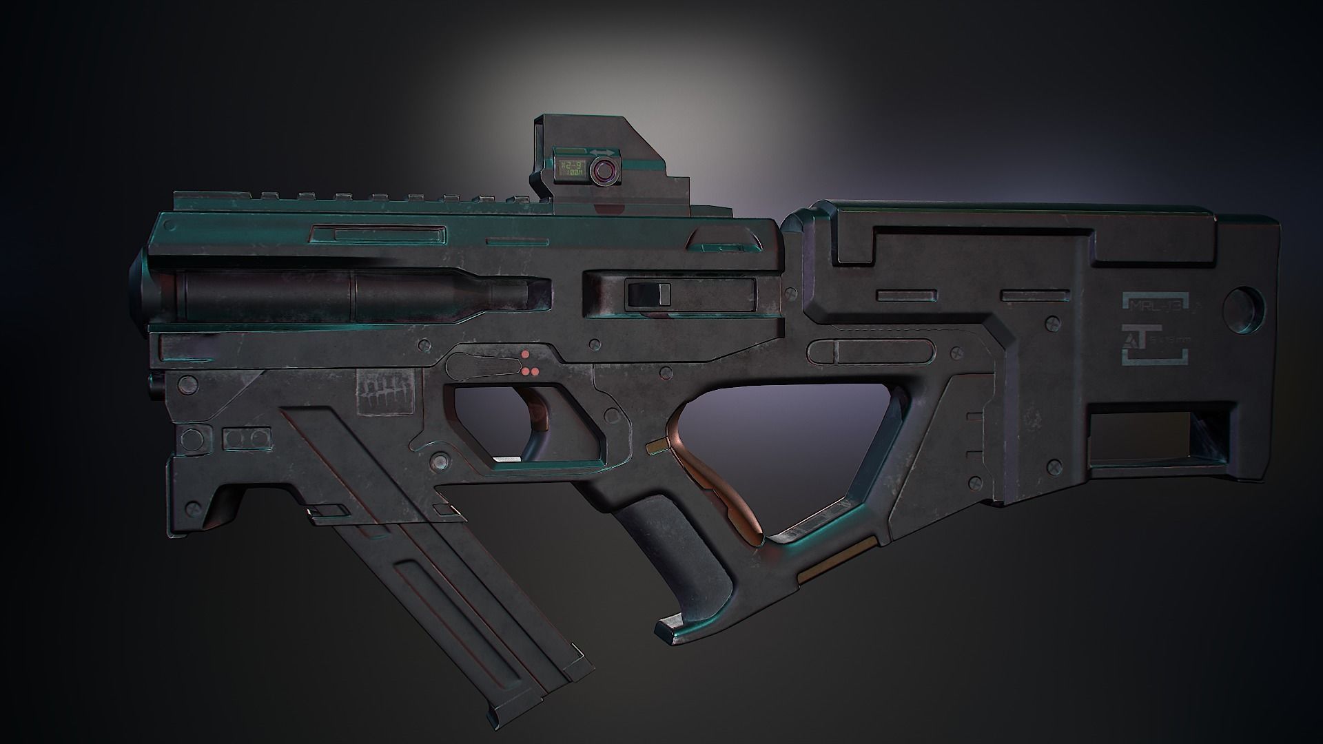 RML-13 assault rifle   Low-poly 3D model_13
