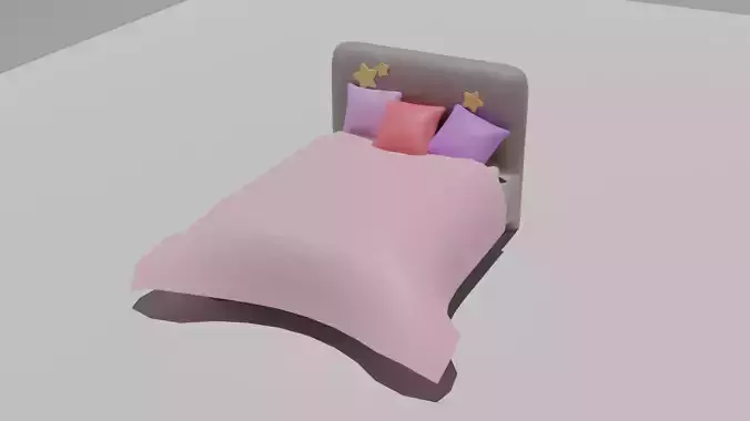 Low poly kids bed