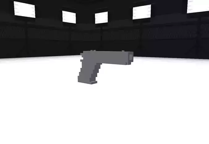 game ready low poly pistol
