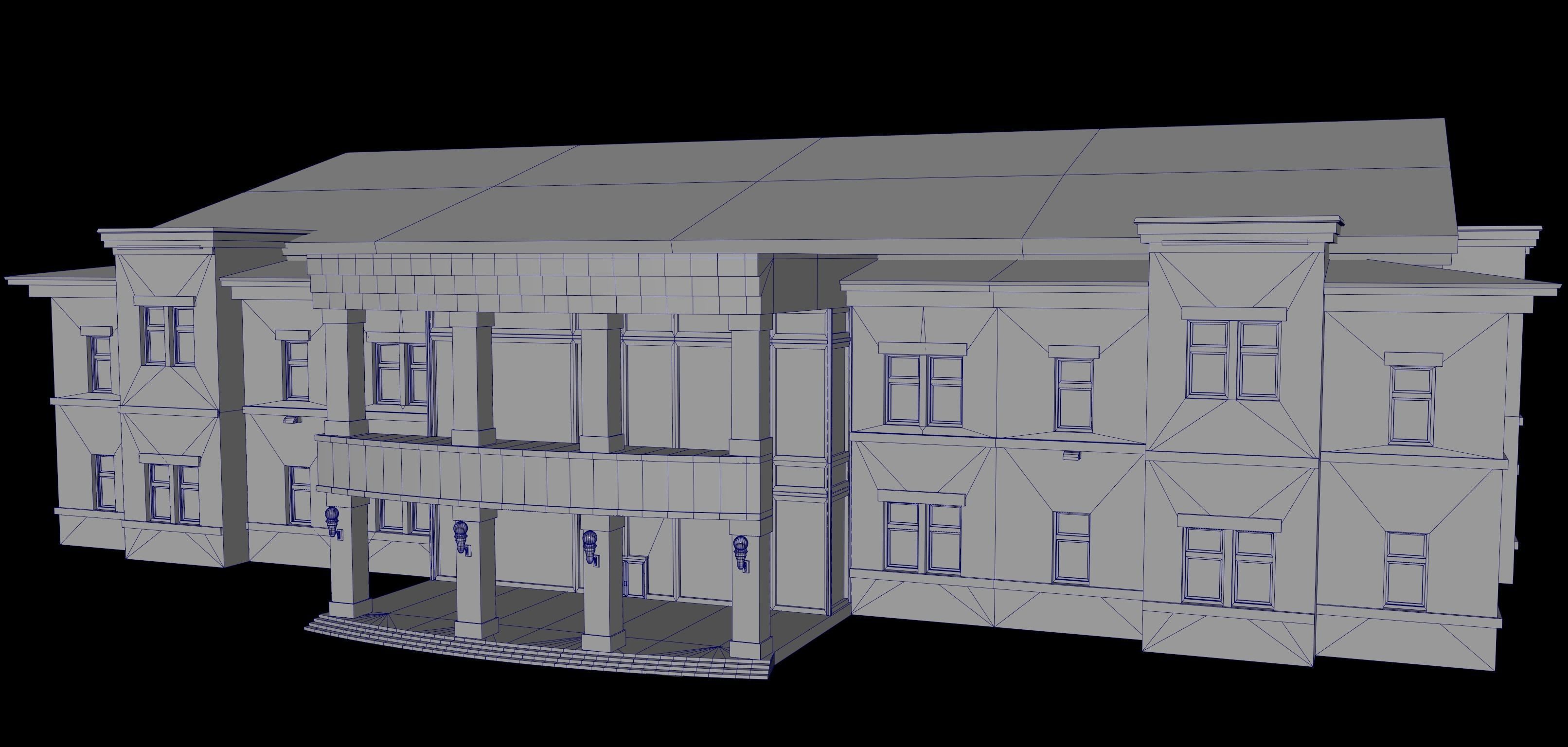 Game Art Police Station Low-poly 3D model_5