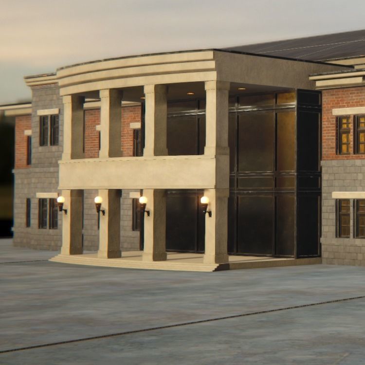 Game Art Police Station Low-poly 3D model_3