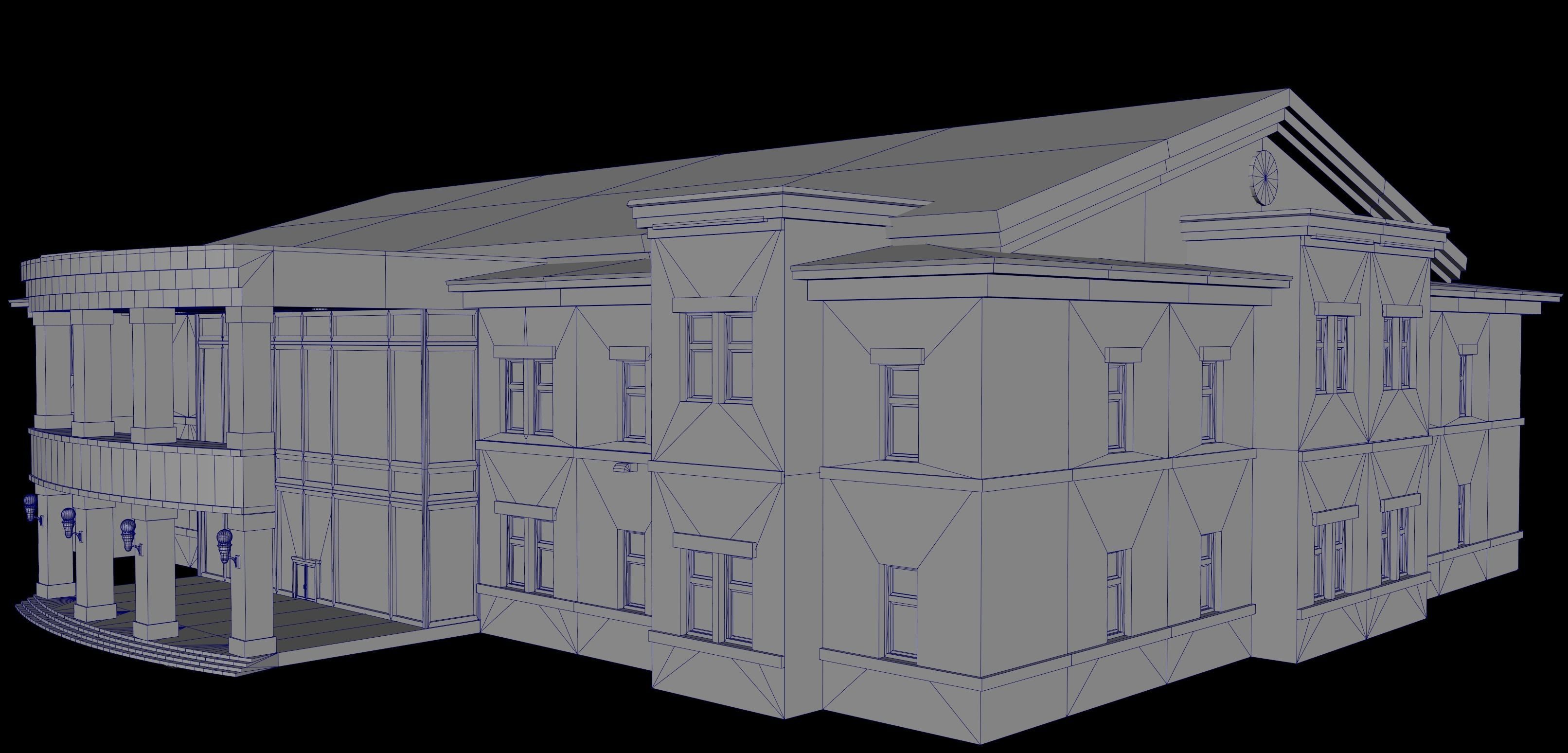 Game Art Police Station Low-poly 3D model_6