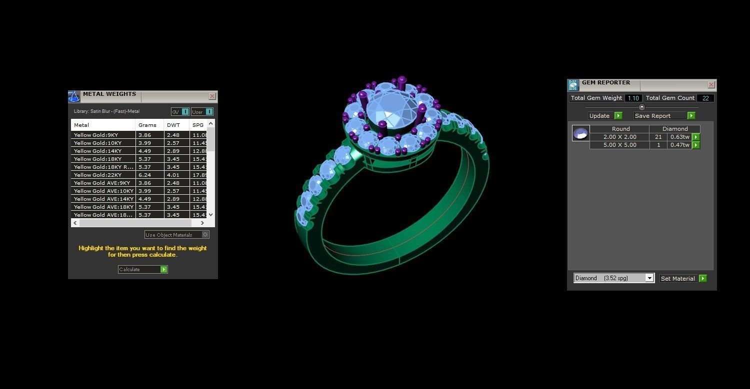 Solitare Women Diamond Ring 3D model_1