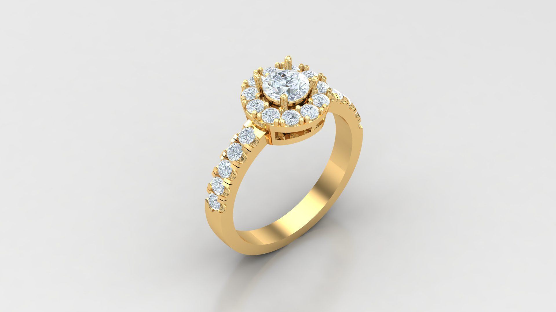Solitare Women Diamond Ring 3D model_2