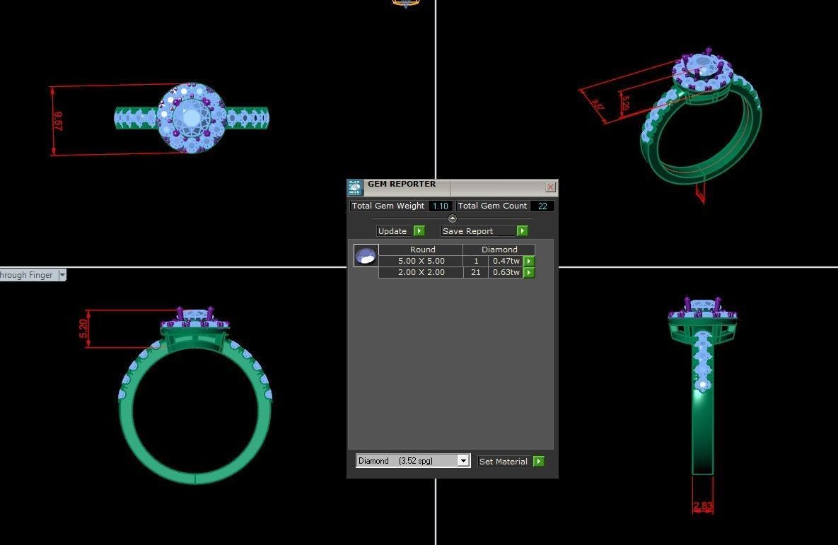 Solitare Women Diamond Ring 3D model_6