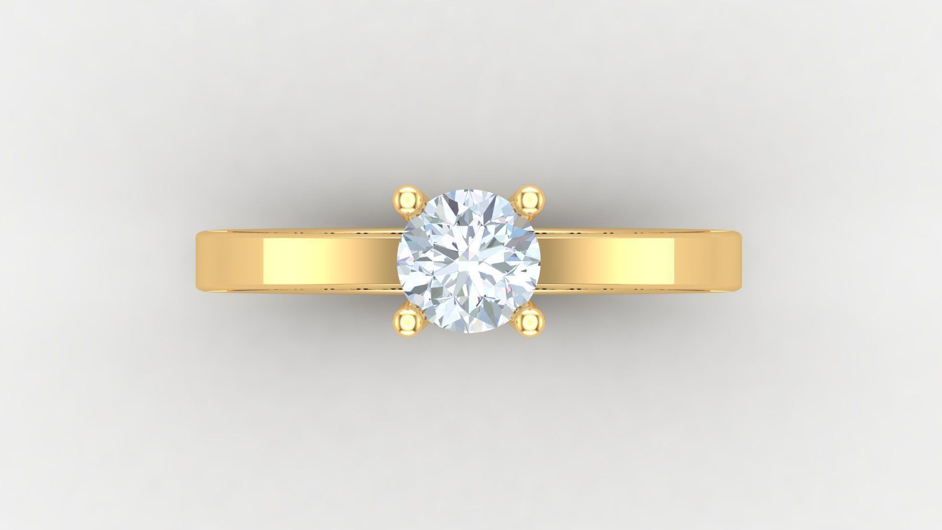 Solitare Women Diamond Ring 3D model_5
