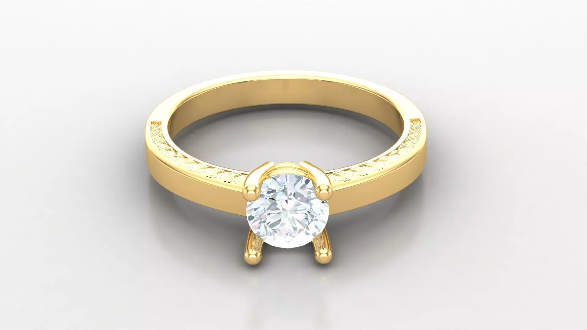 Solitare Women Diamond Ring 3D model_0