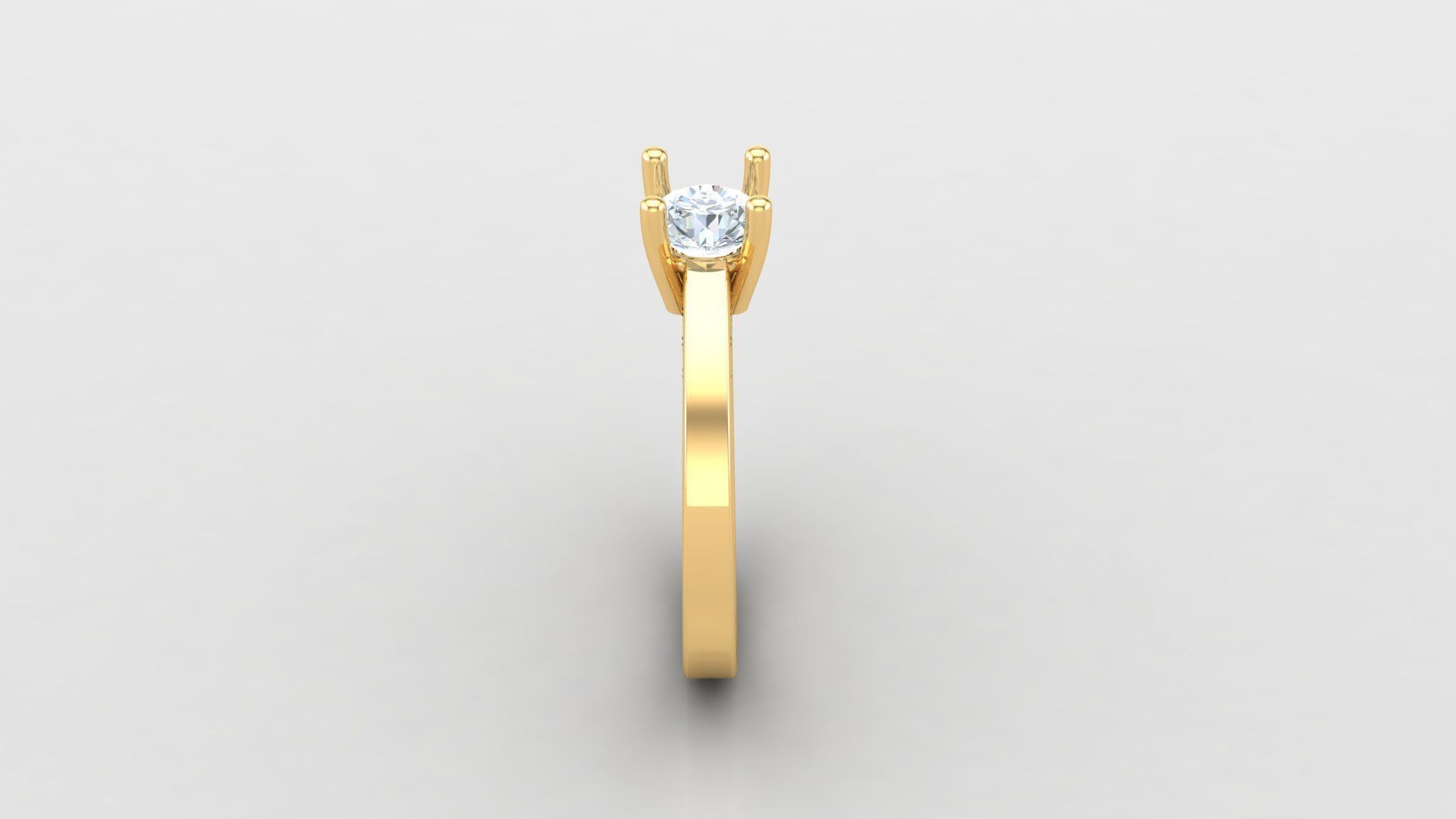 Solitare Women Diamond Ring 3D model_4