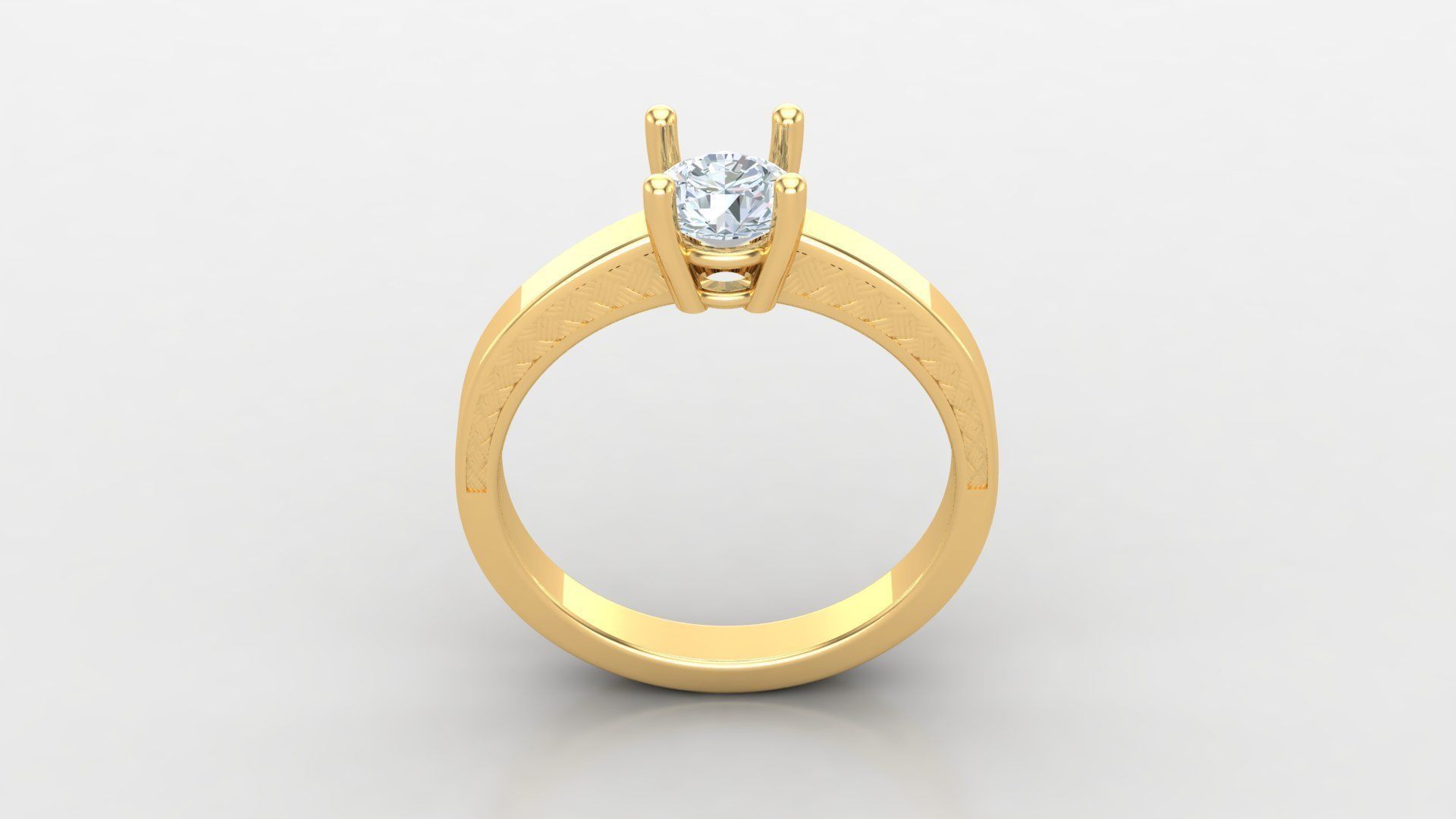 Solitare Women Diamond Ring 3D model_3