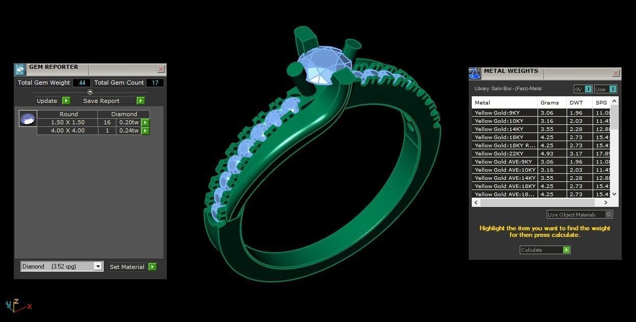 Solitare Women Diamond Ring 3D model_1