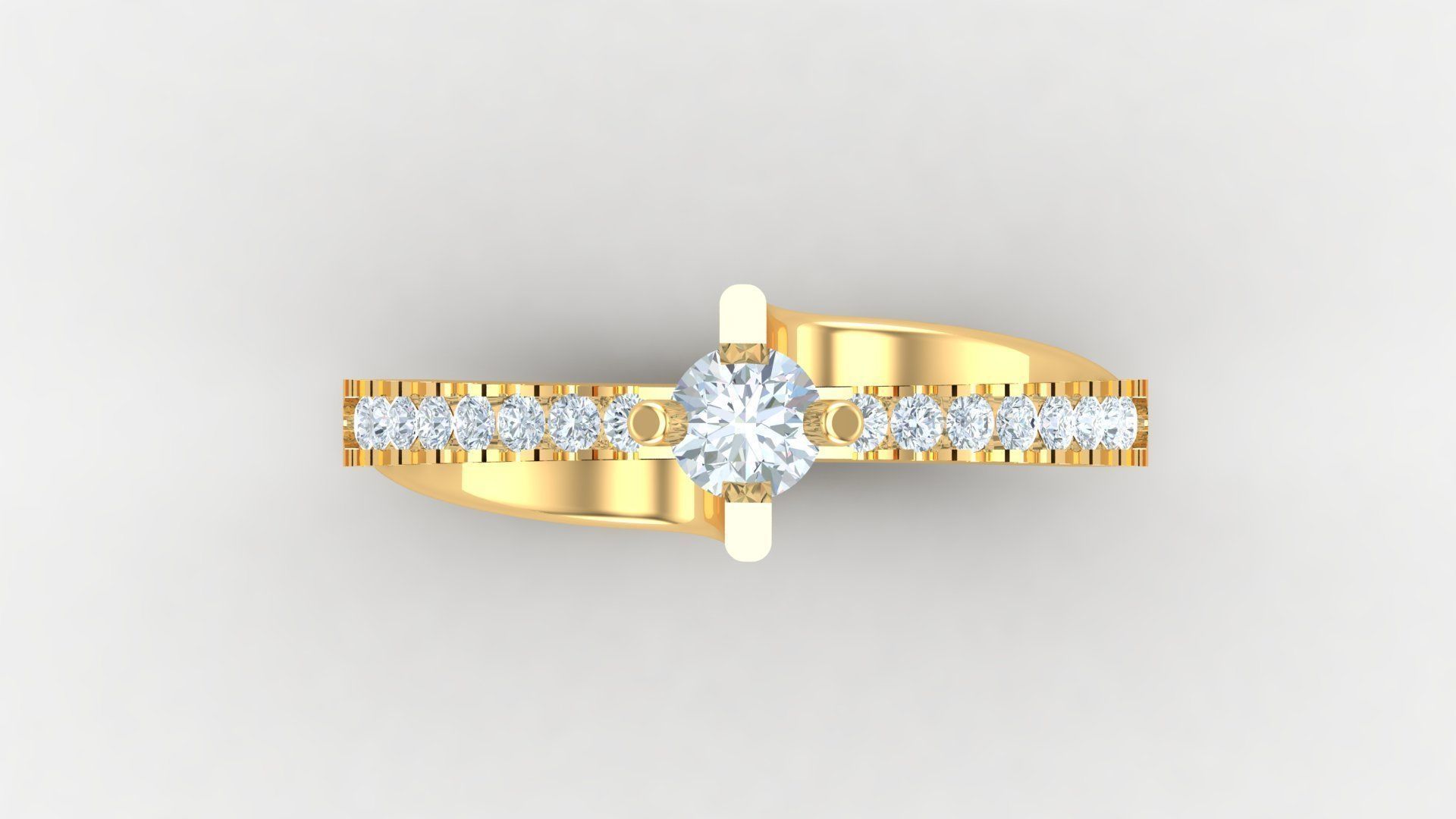 Solitare Women Diamond Ring 3D model_5