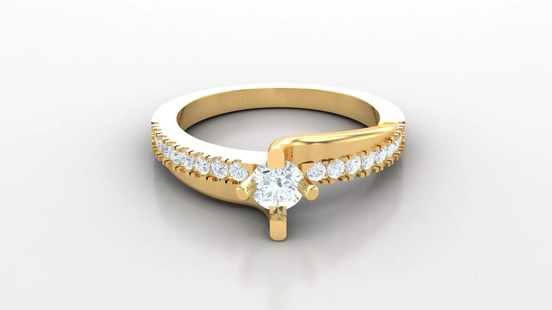 Solitare Women Diamond Ring 3D model_0