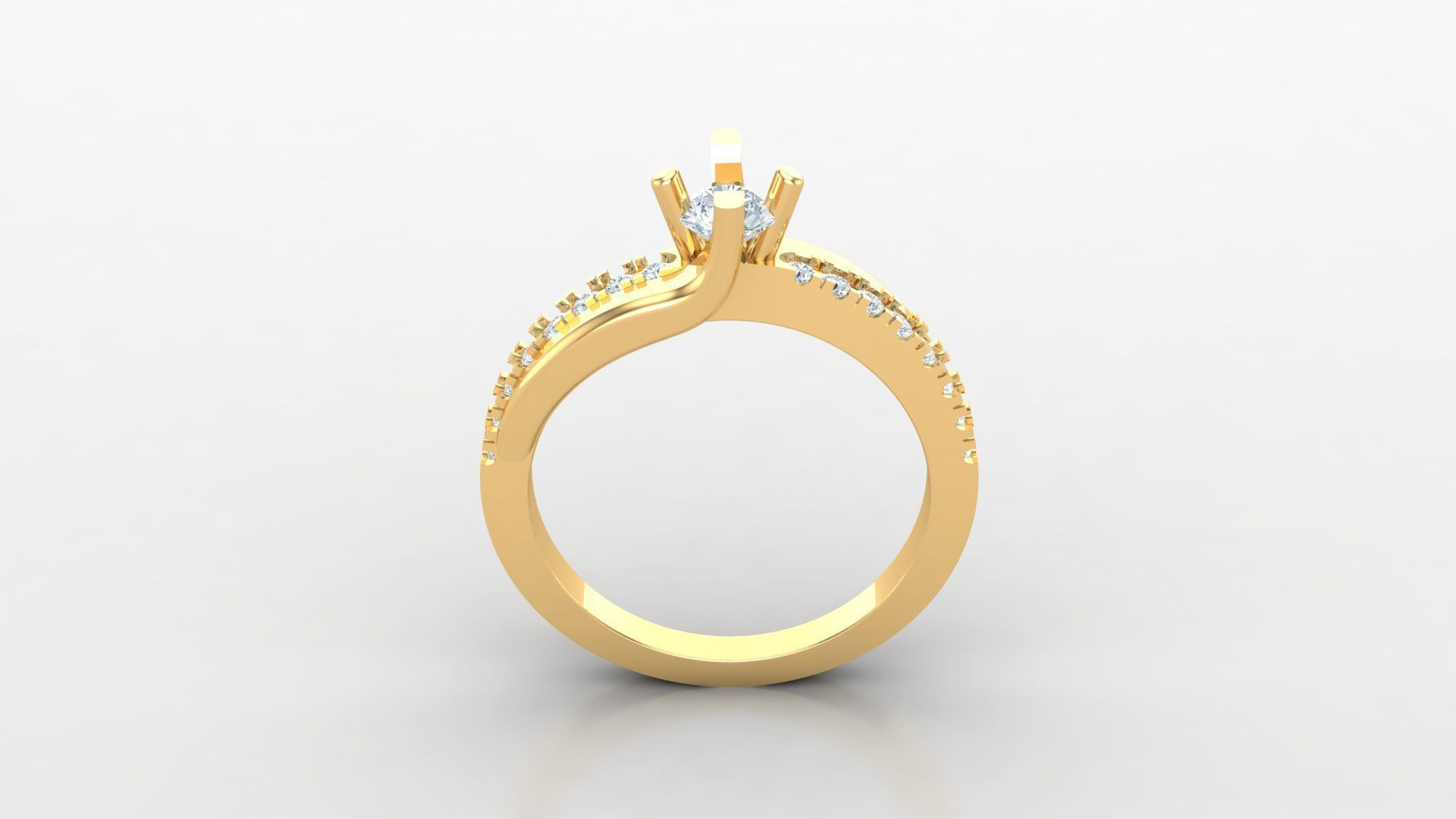 Solitare Women Diamond Ring 3D model_3