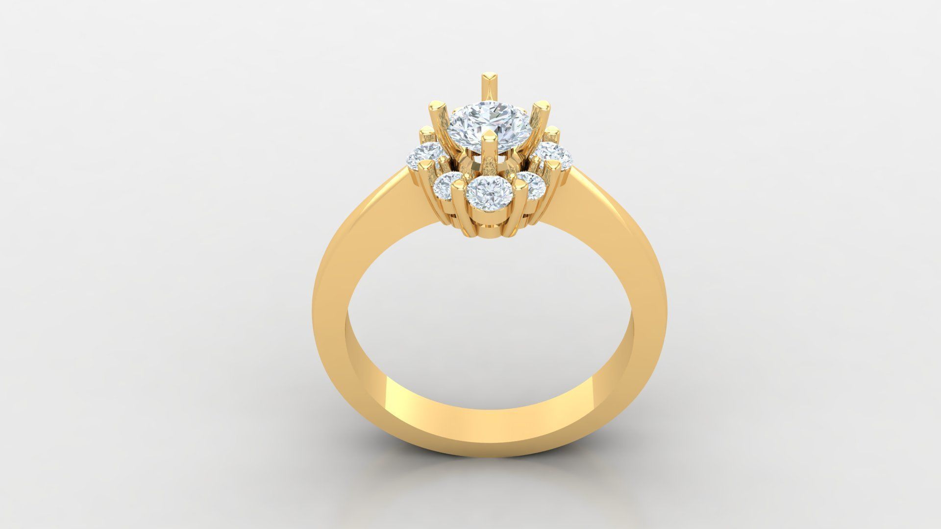 Solitare Women Diamond Ring 3D model_3