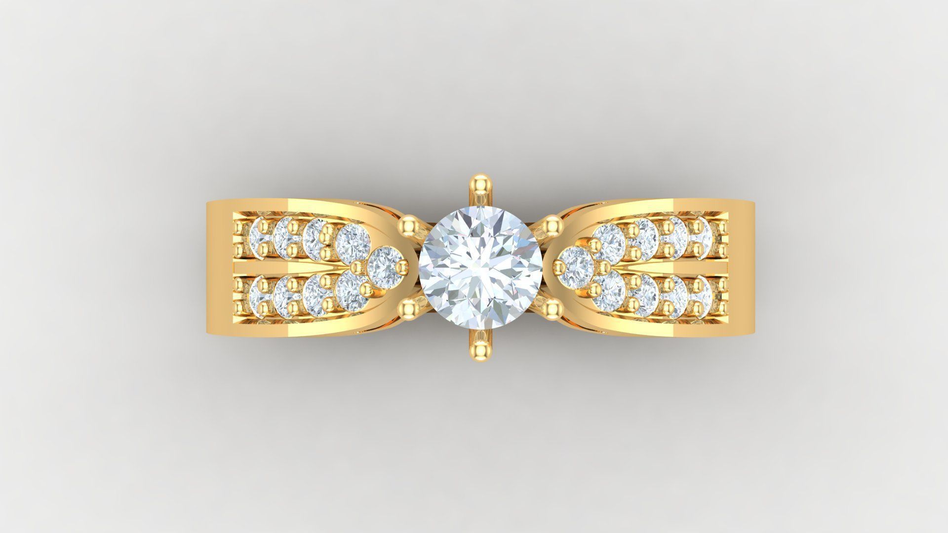 Solitare Women Diamond Ring 3D model_5