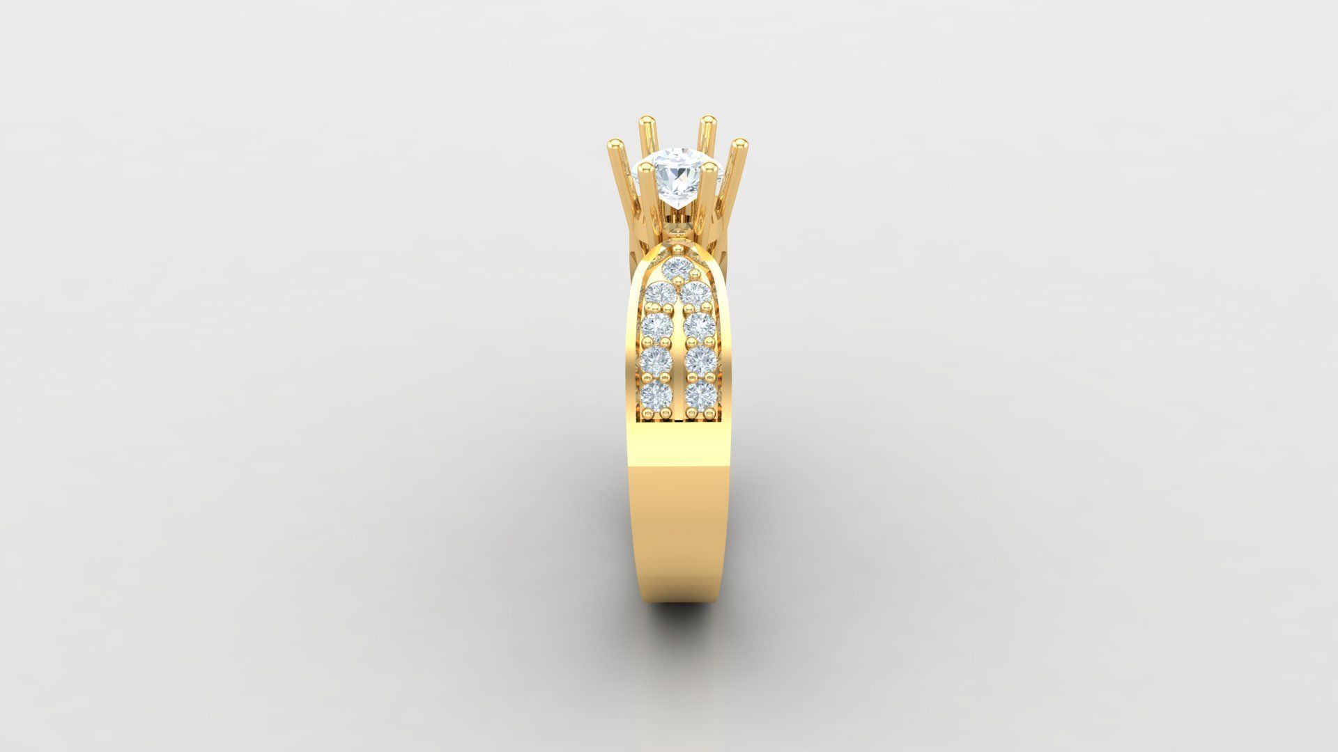 Solitare Women Diamond Ring 3D model_4