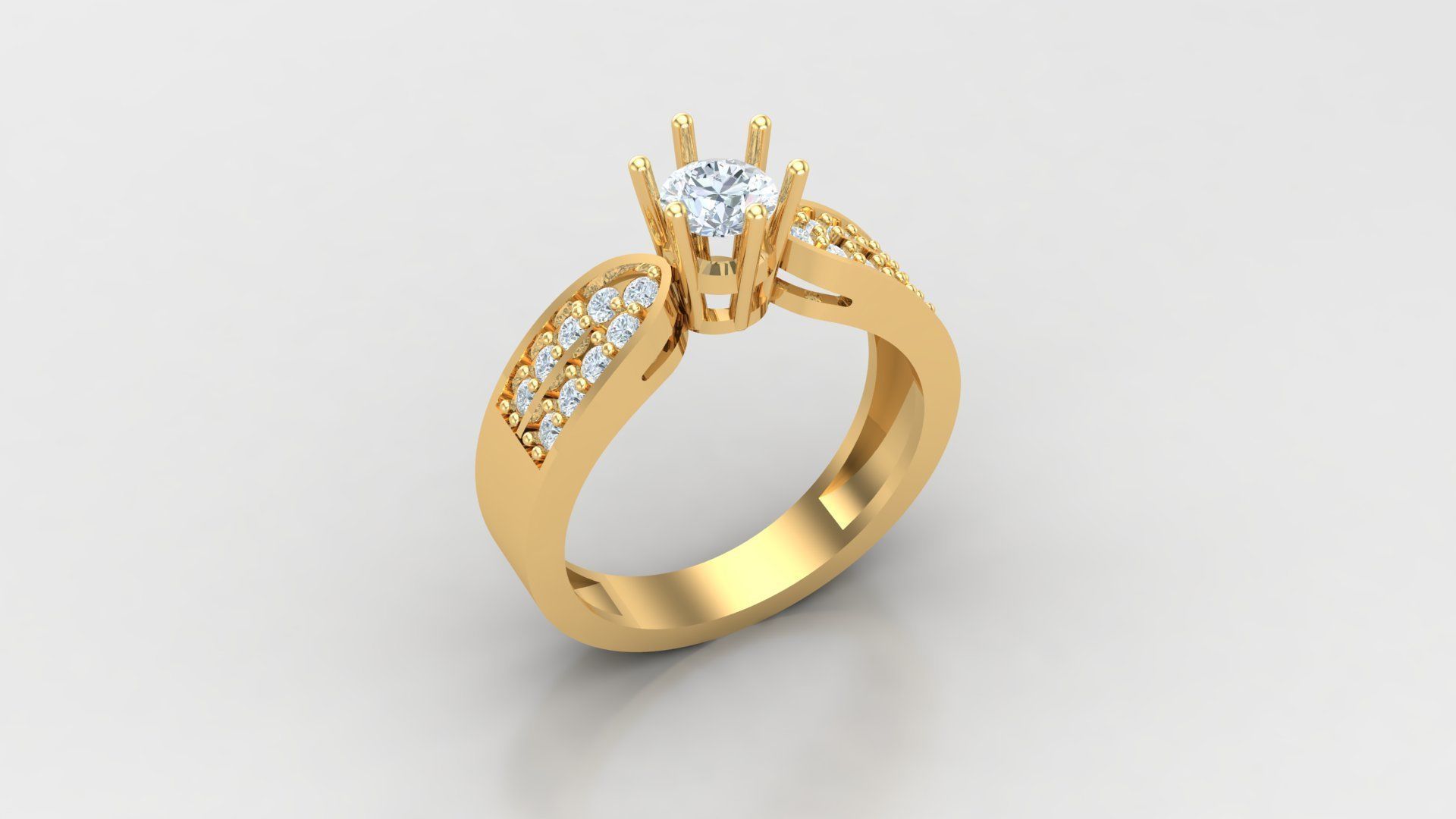 Solitare Women Diamond Ring 3D model_2