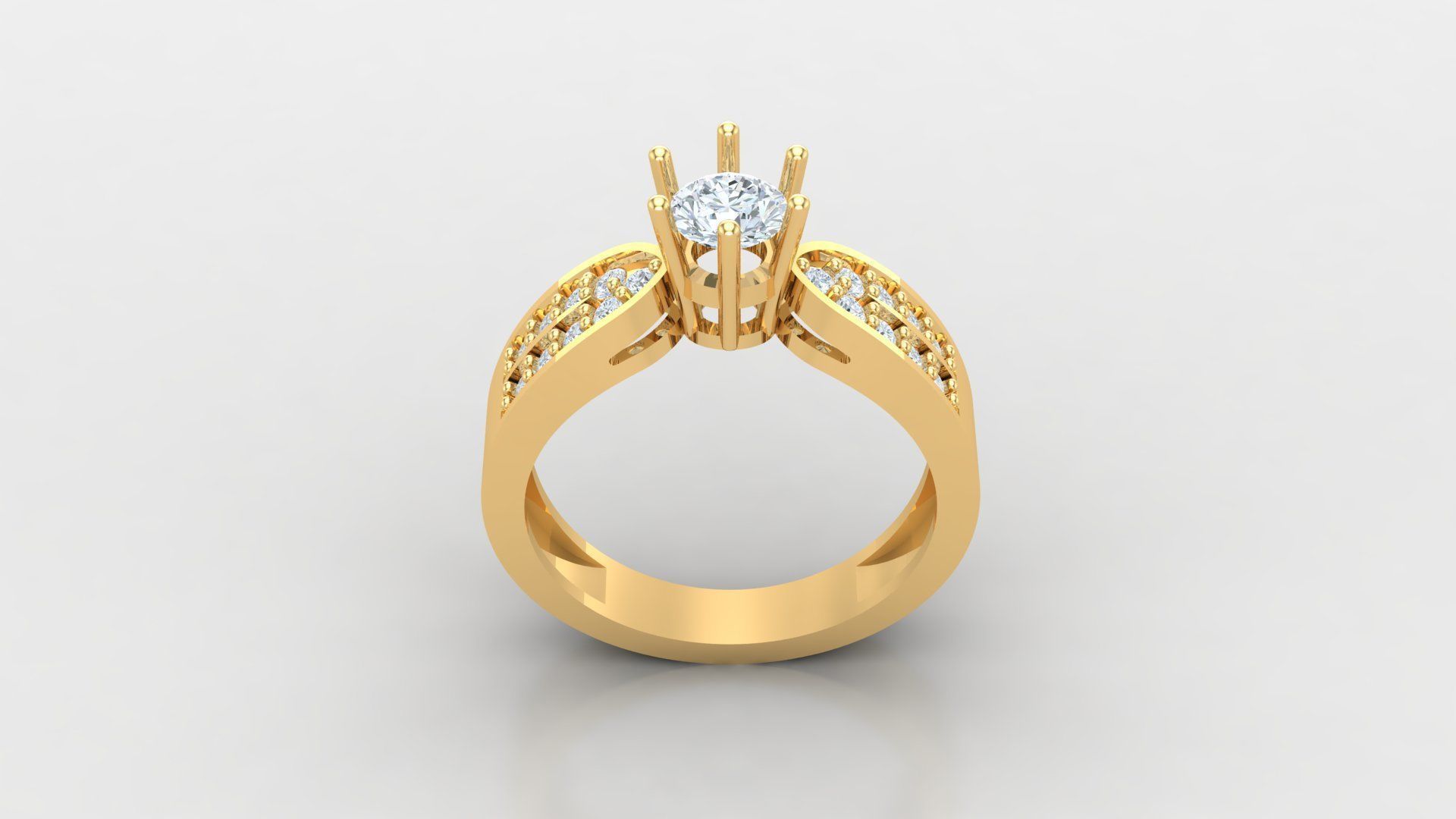 Solitare Women Diamond Ring 3D model_3
