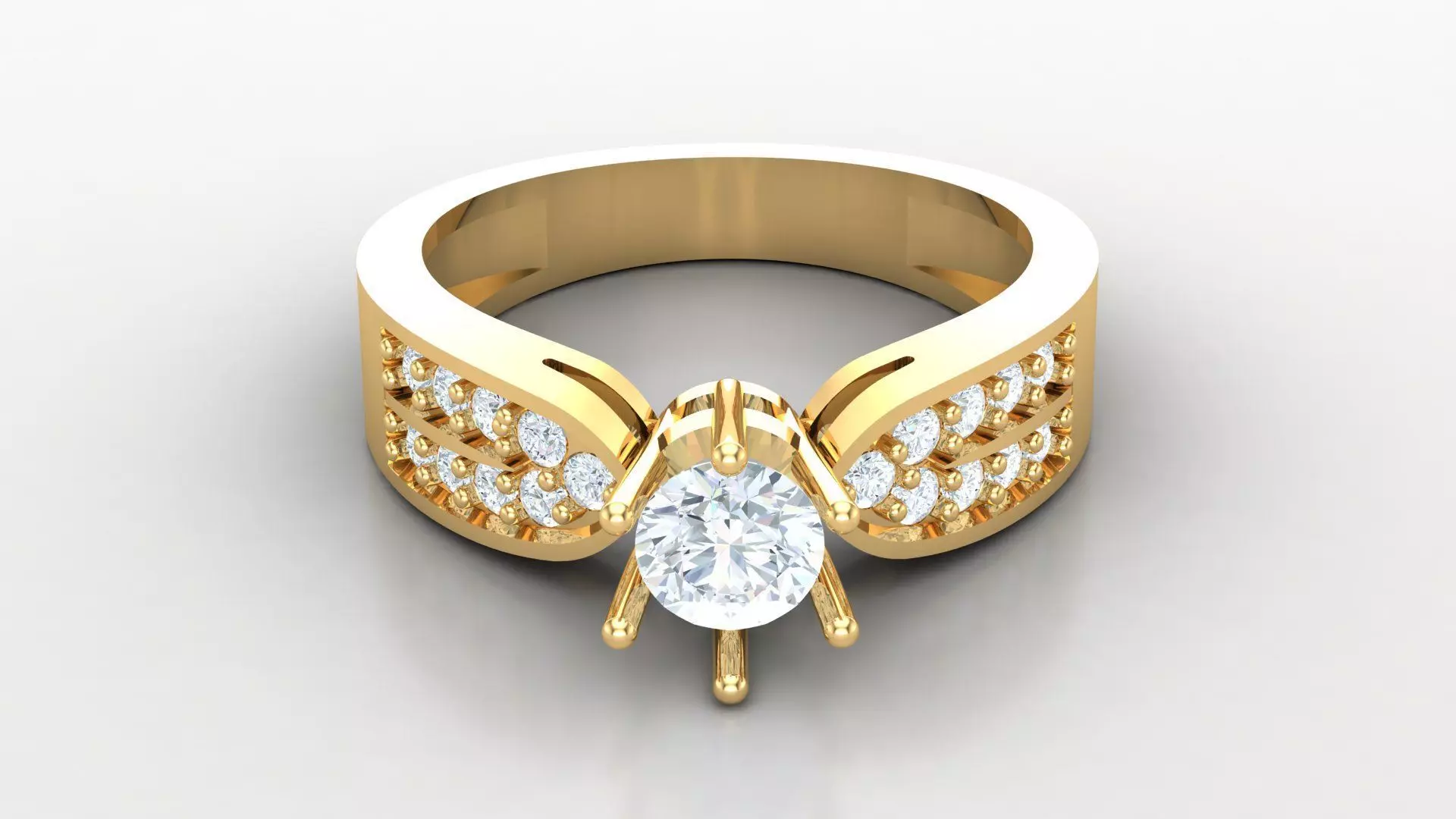 Solitare Women Diamond Ring 3D model_0