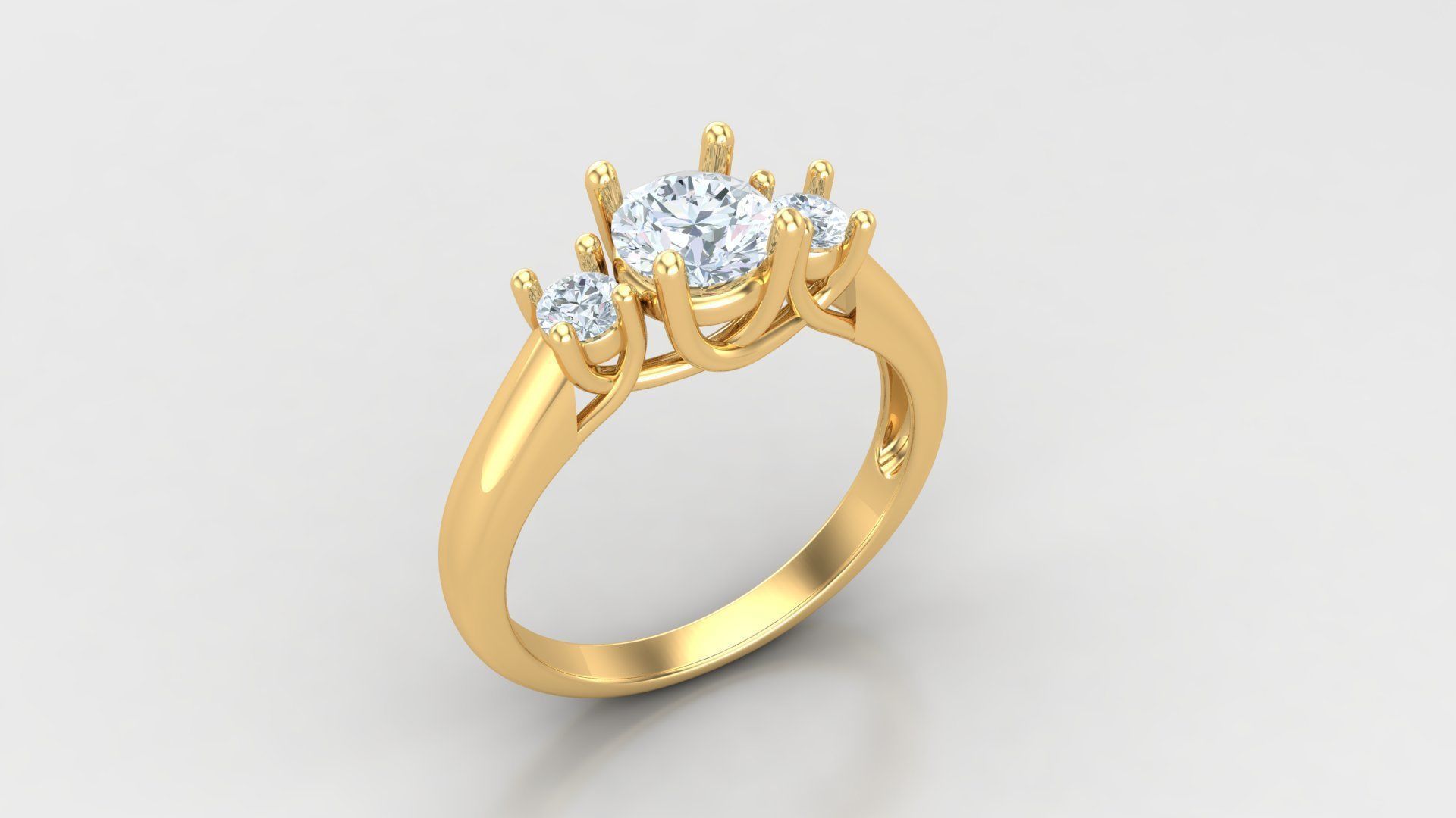 Solitare Women Diamond Ring 3D model_2