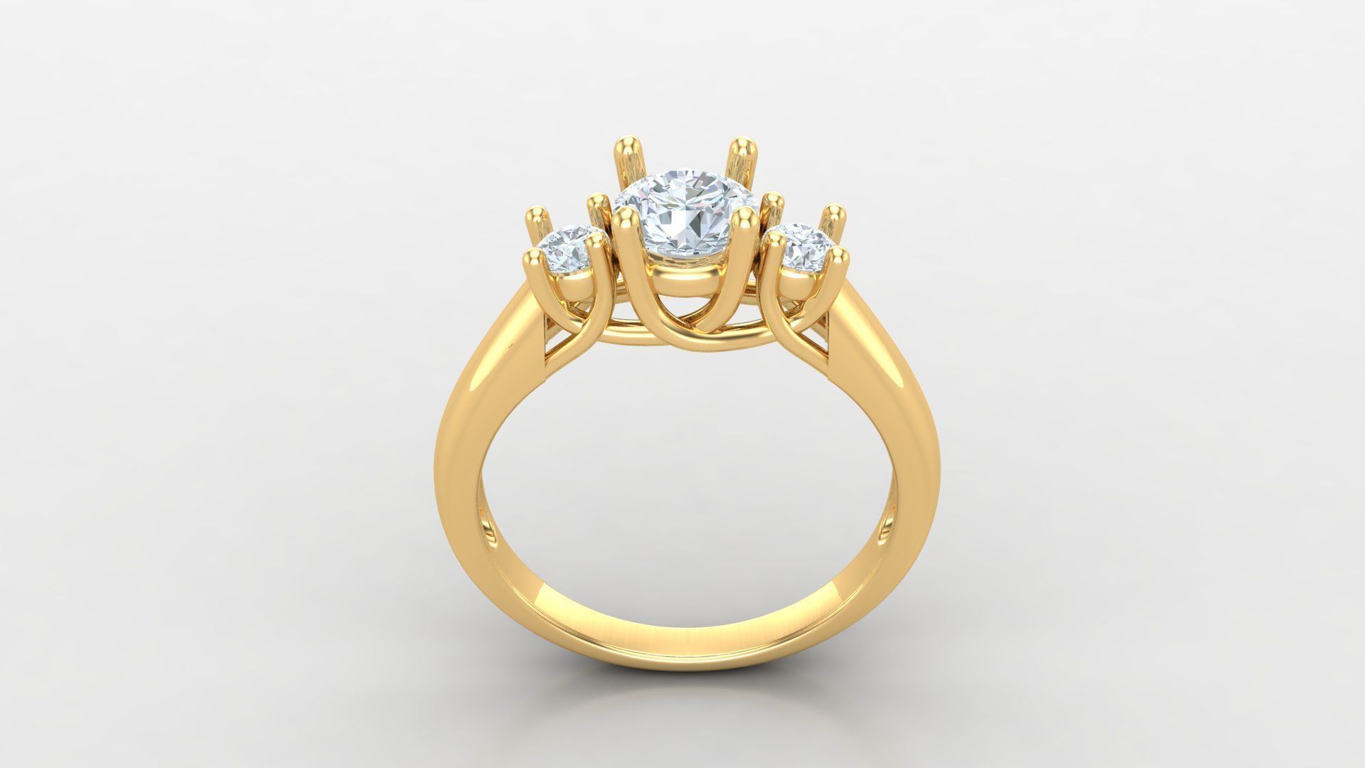 Solitare Women Diamond Ring 3D model_3