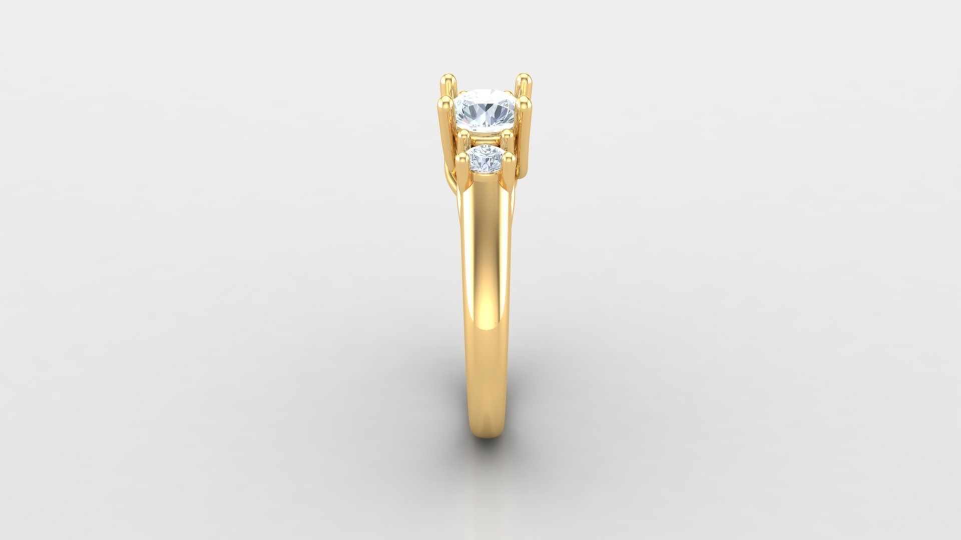 Solitare Women Diamond Ring 3D model_4