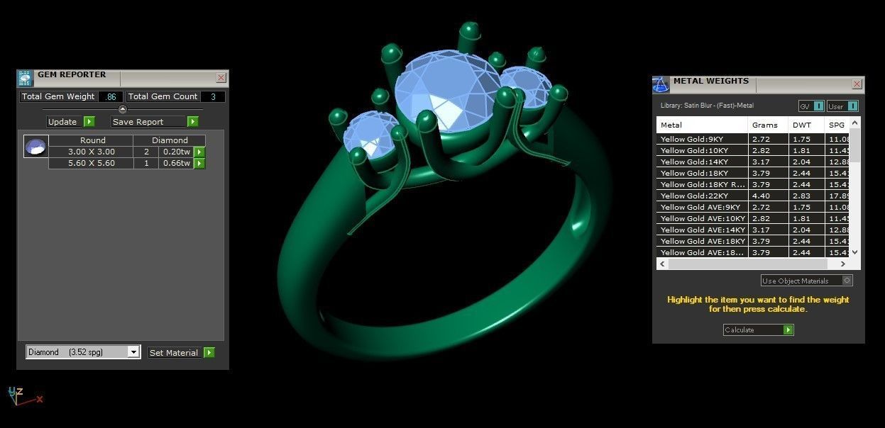 Solitare Women Diamond Ring 3D model_1
