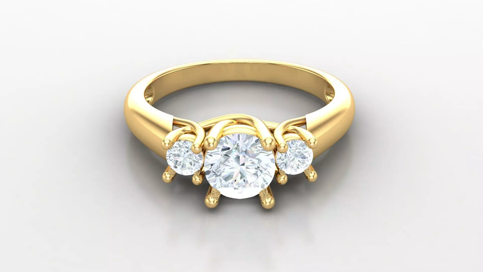 Solitare Women Diamond Ring 3D model_0