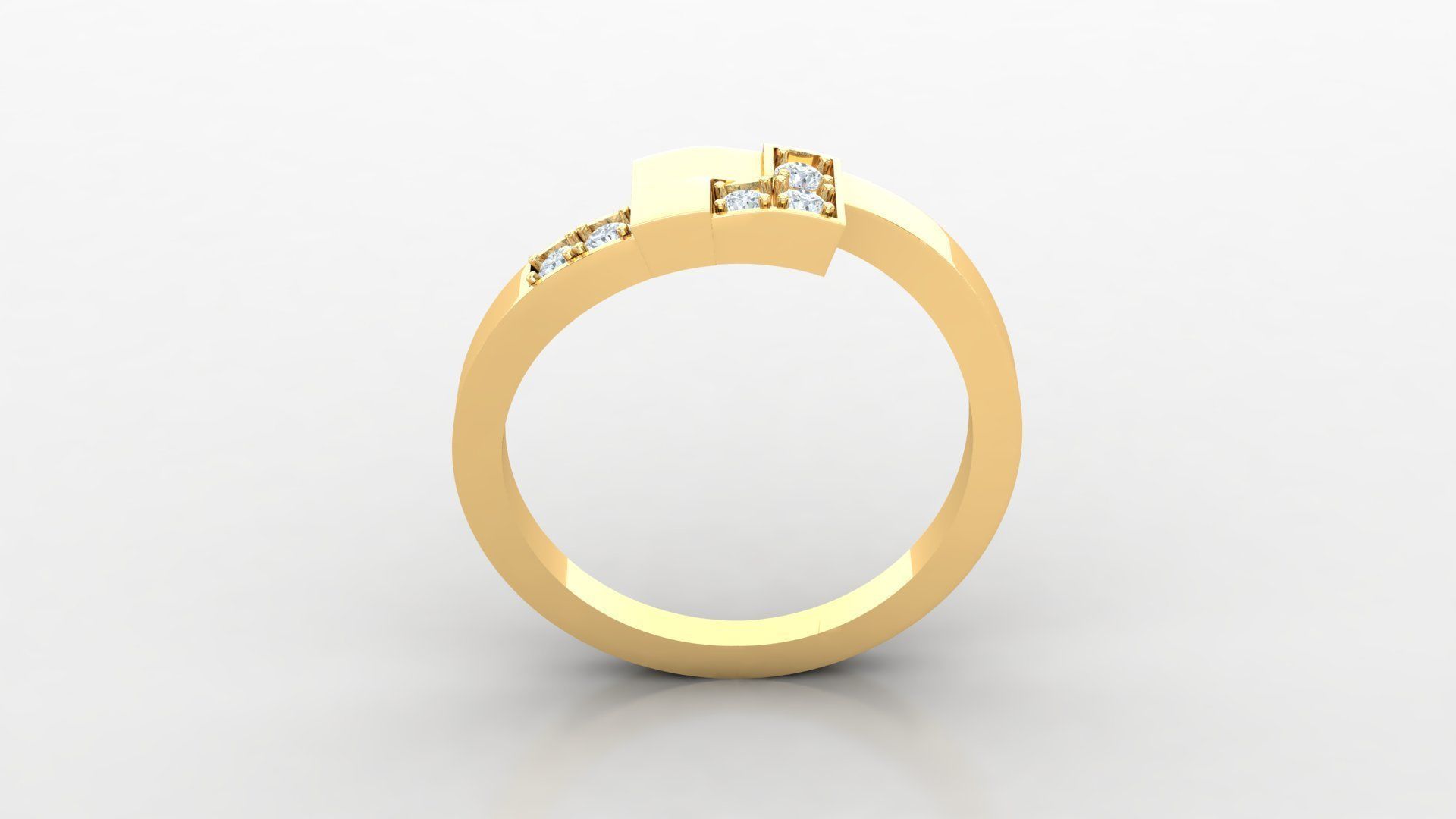 Solitare Women Diamond Ring 3D model_3