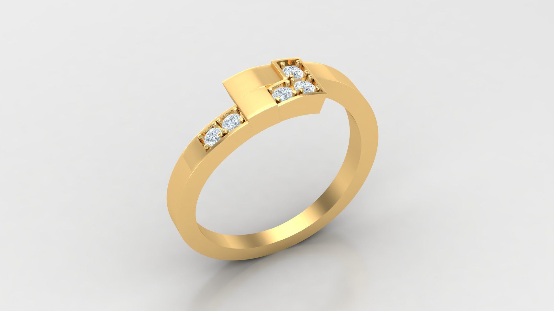 Solitare Women Diamond Ring 3D model_2