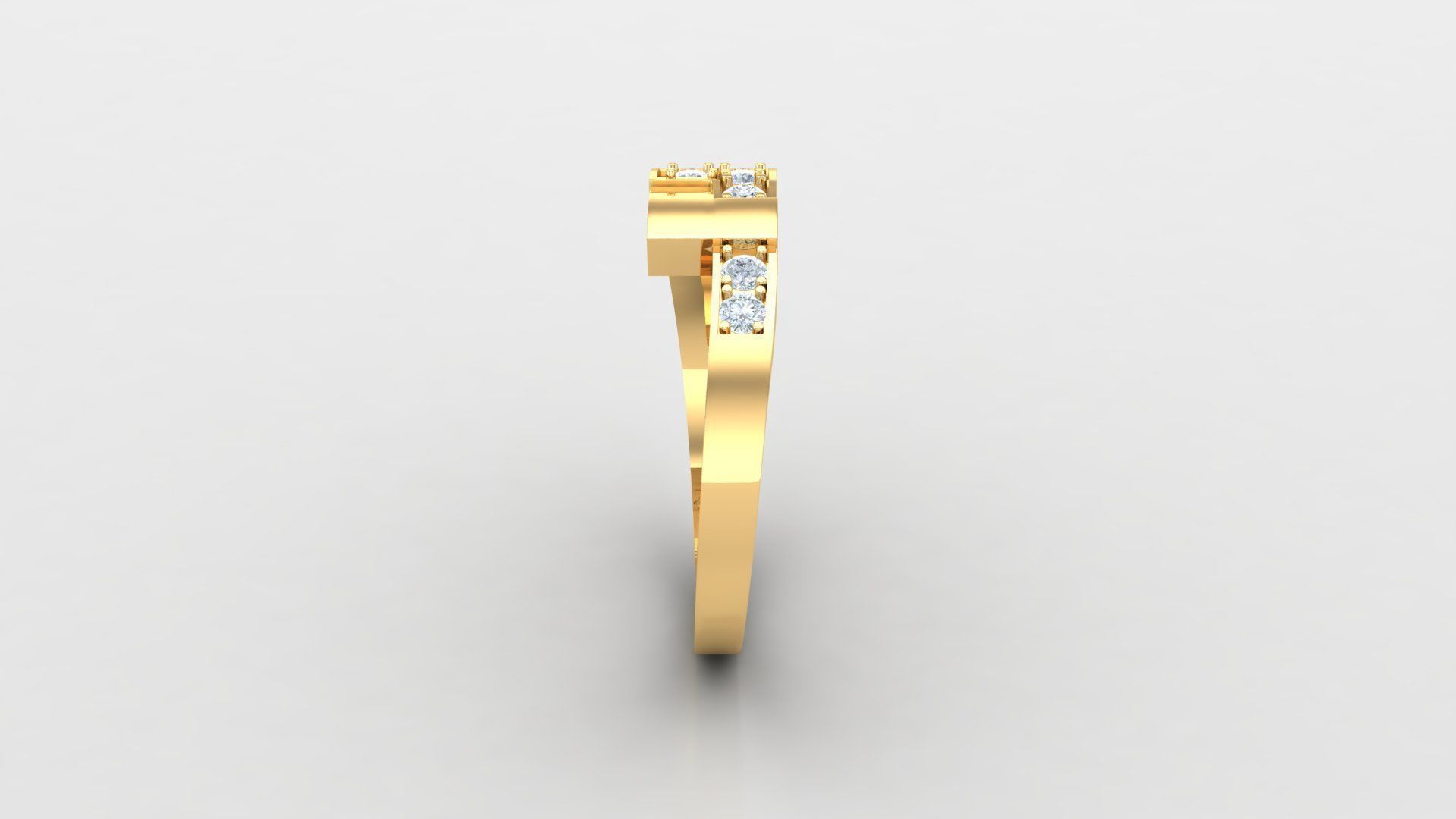 Solitare Women Diamond Ring 3D model_4