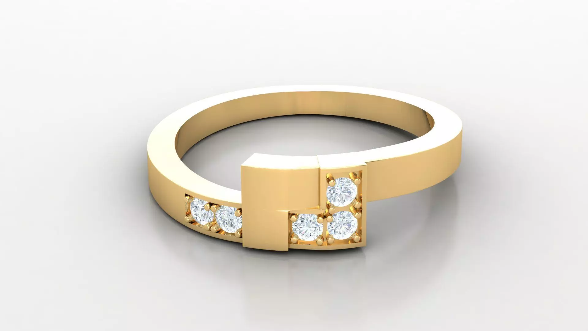 Solitare Women Diamond Ring 3D model_0