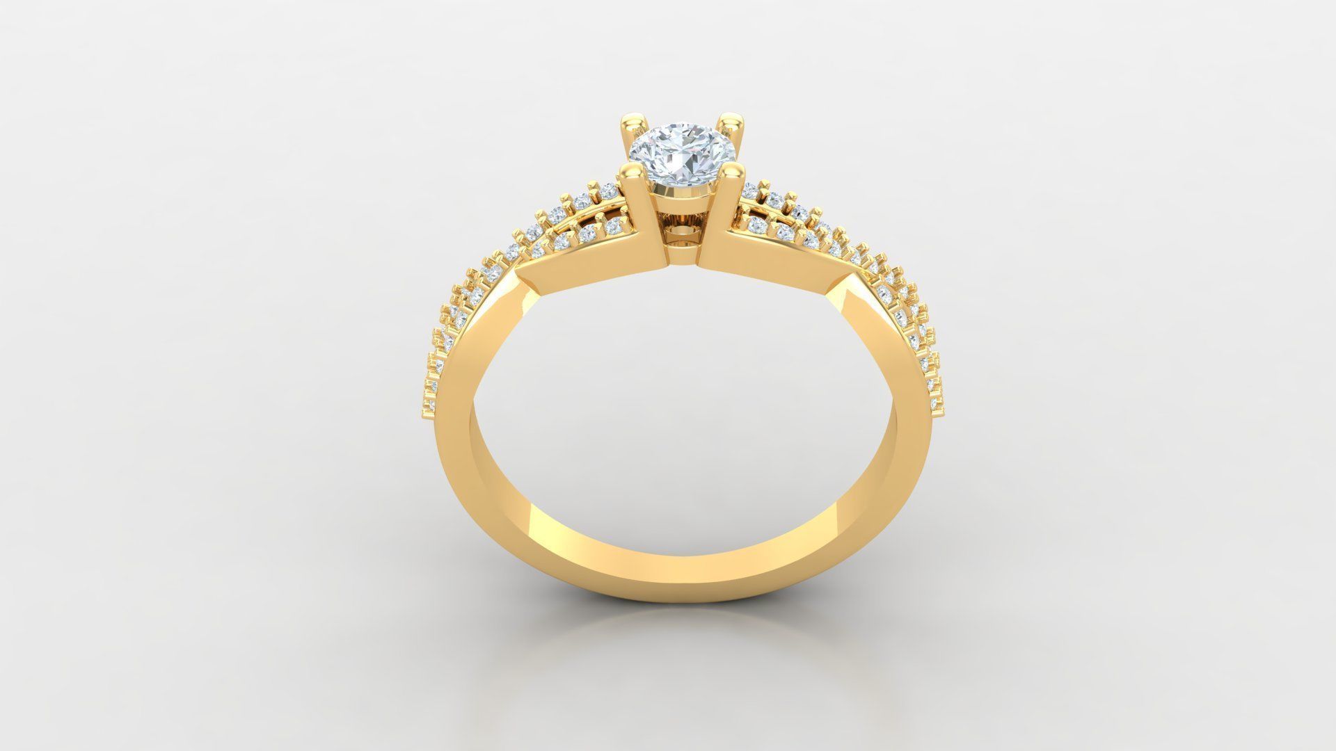 Solitare Women Diamond Ring 3D model_3