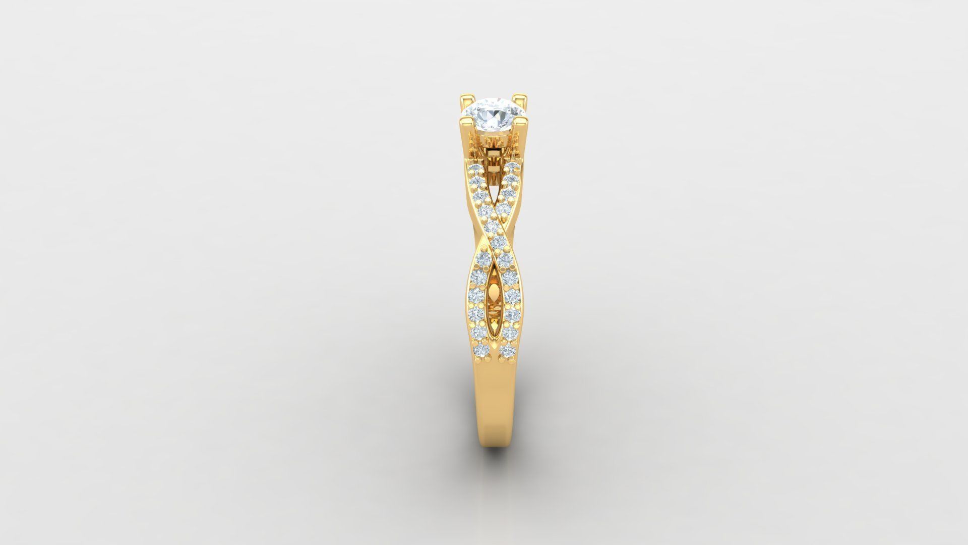 Solitare Women Diamond Ring 3D model_4