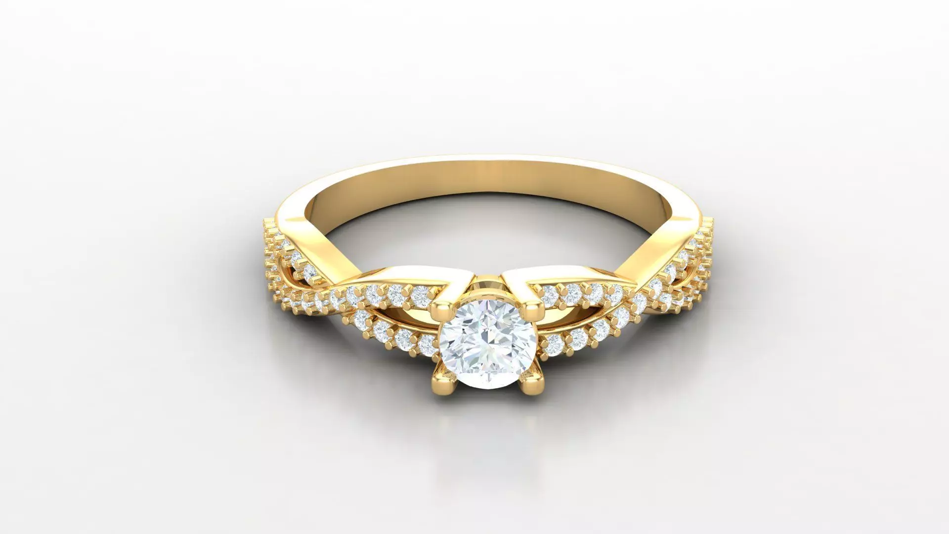 Solitare Women Diamond Ring 3D model_0