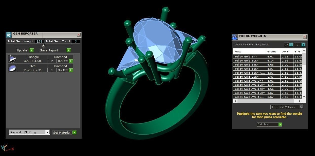 Solitare Women Diamond Ring 3D model_1