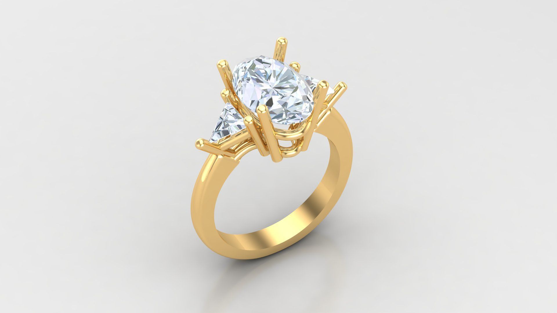 Solitare Women Diamond Ring 3D model_2