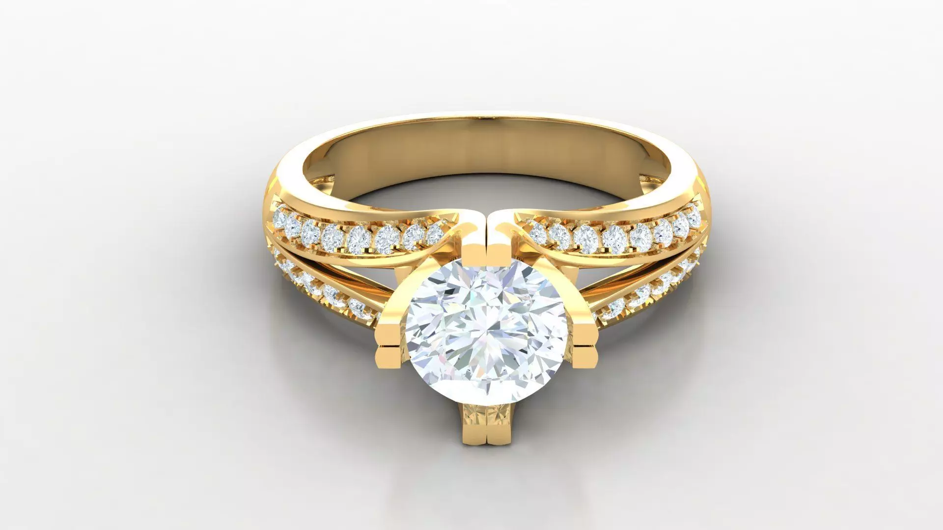Solitare Women Diamond Ring 3D model_0