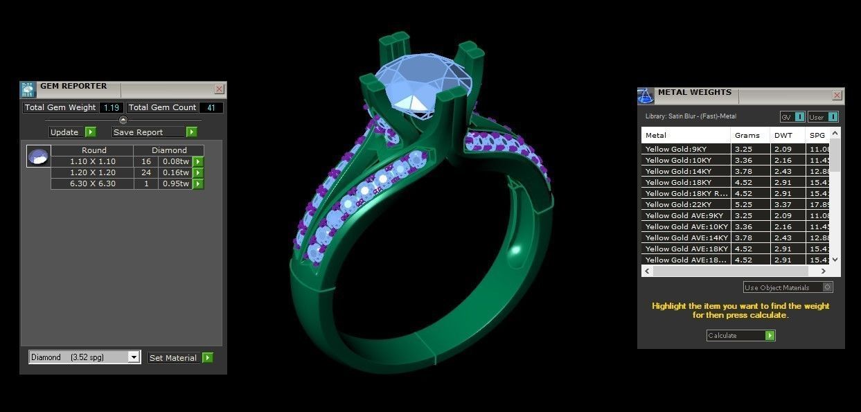 Solitare Women Diamond Ring 3D model_1