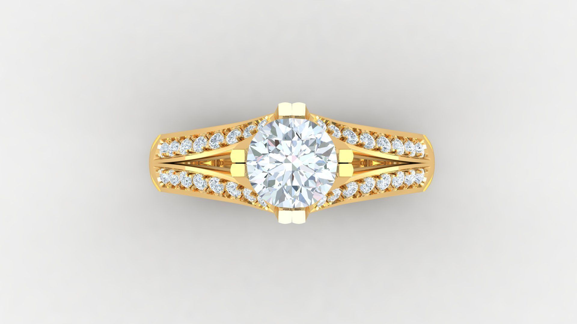 Solitare Women Diamond Ring 3D model_5